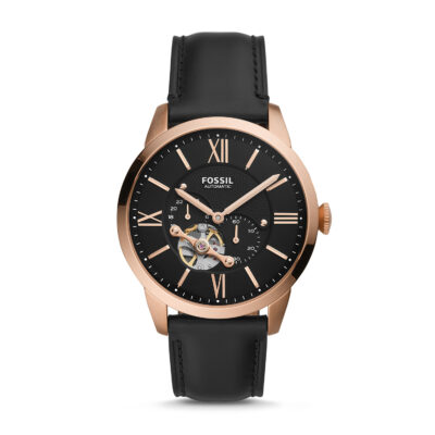 Fossil Townsman Automatic Black Leather Watch - ME3170
