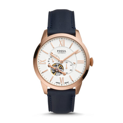 Fossil Townsman Automatic Navy Leather Watch - ME3171