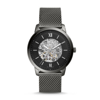 Fossil Men's Neutra Automatic Stainless Steel Mesh Three-Hand Skeleton