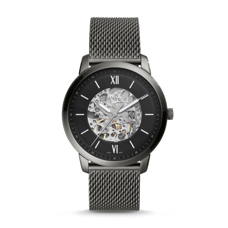 Fossil Men's Neutra Automatic Stainless Steel Mesh Three-Hand Skeleton