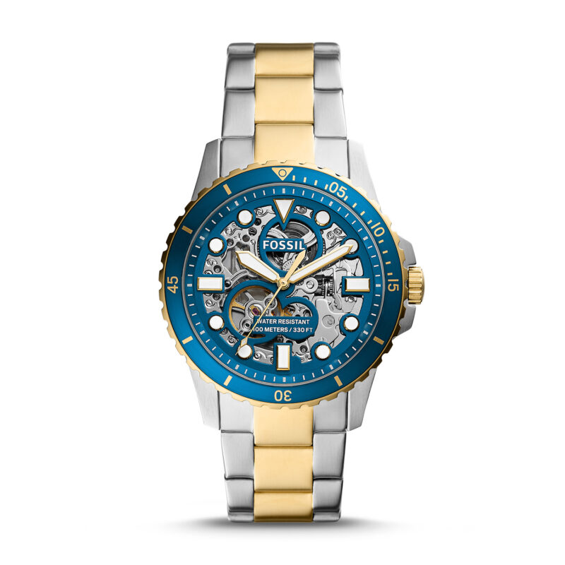 Fossil Fb-01 ME3191 Automatic Blue Gold Silver Stainless Round