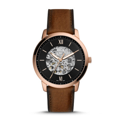 Fossil Men's Neutra Automatic Stainless Steel and Eco Leather Three