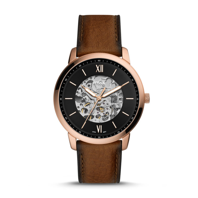 Fossil Men's Neutra Automatic Stainless Steel and Eco Leather Three