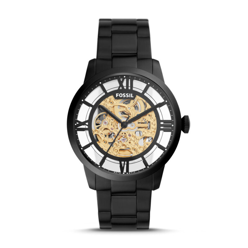 Fossil 44mm Townsman Automatic Black Stainless Steel Watch - ME3197