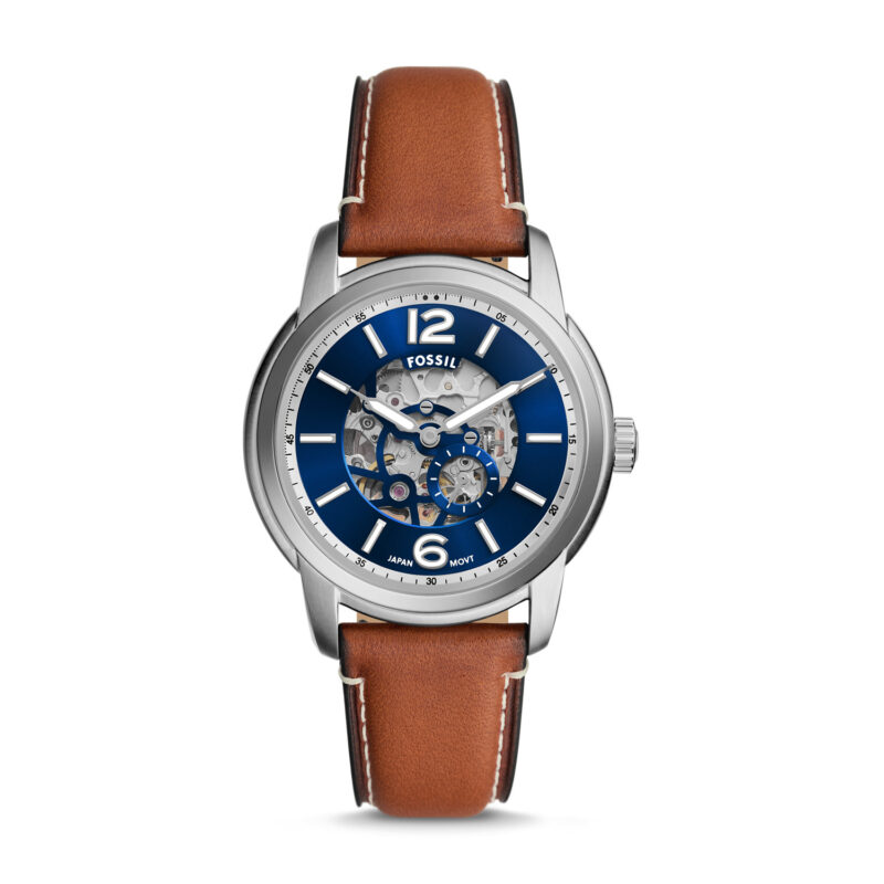 Fossil Heritage Automatic Brown Leather Watch - ME3263