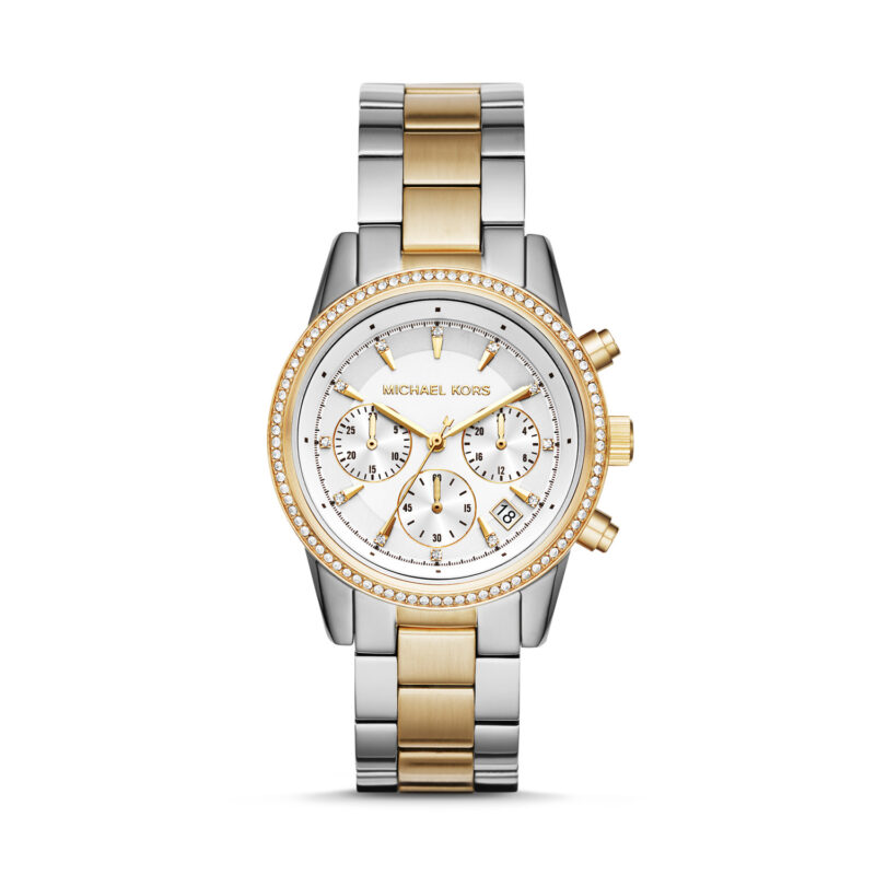 Michael Kors Ritz Chronograph Crystal White Dial Ladies Watch MK6474