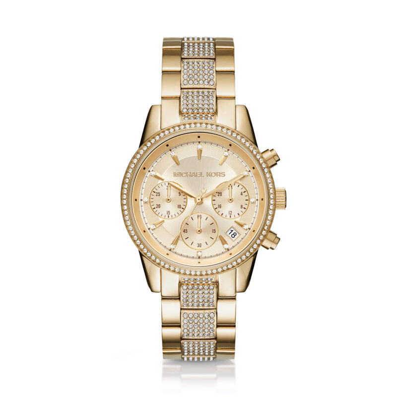 MICHAEL KORS MK6484 Chronograph Watch Gold Silver Quartz ...