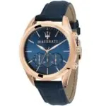 Maserati Watch Quartz Chronograph Mens Dial Blue Leather Traguardo R8871612015