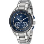 Maserati Watch Quartz Chronograph Mens Blue Dial Silver Stainless Steel Metal Traguardo R8873612014