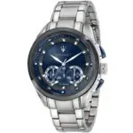 Maserati Watch Quartz Chronograph Mens Blue Dial Silver Stainless Steel Metal Traguardo R8873612014