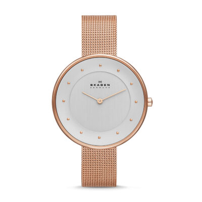 Skagen Gitte Silver Dial Rose Gold-tone Ladies Watch SKW2142