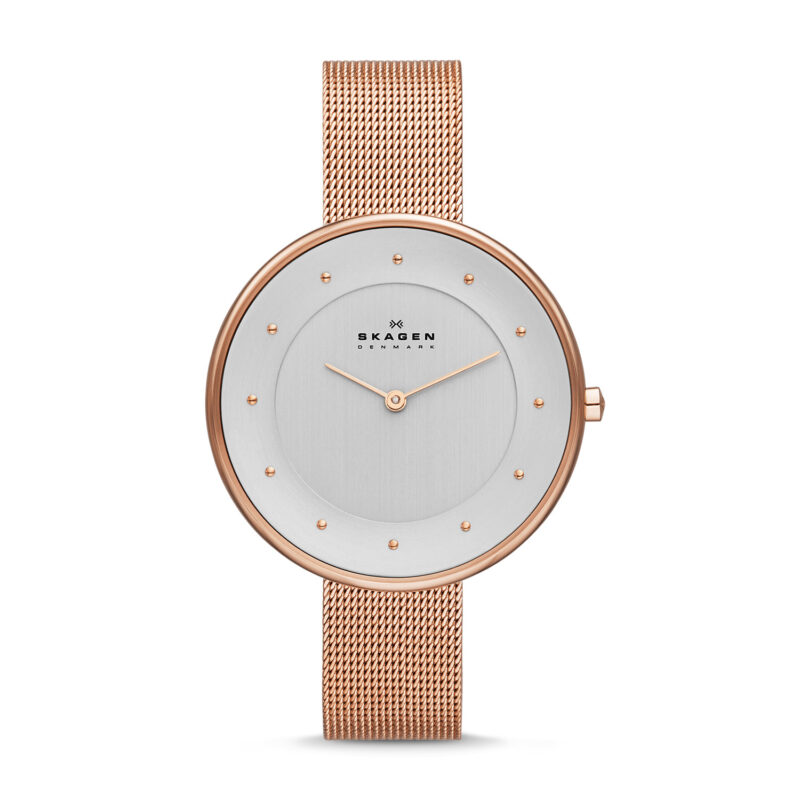 Skagen Gitte Silver Dial Rose Gold-tone Ladies Watch SKW2142
