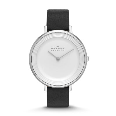 Skagen Women's Black Skagen Ditte Dress Leather Band Watch SKW2261