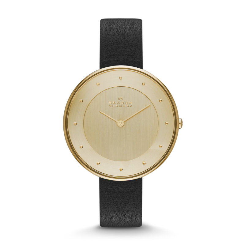 Skagen Women's Black Skagen Ditte Dress Leather Band Watch SKW2262