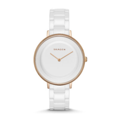 Skagen Ditte White Dial White Ceramic Ladies Watch SKW2316