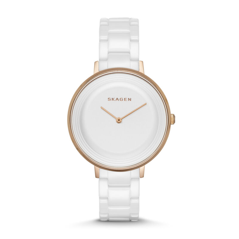 Skagen Ditte White Dial White Ceramic Ladies Watch SKW2316