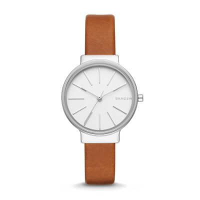 Skagen Ancher White Dial Ladies Leather Watch SKW2479Watch