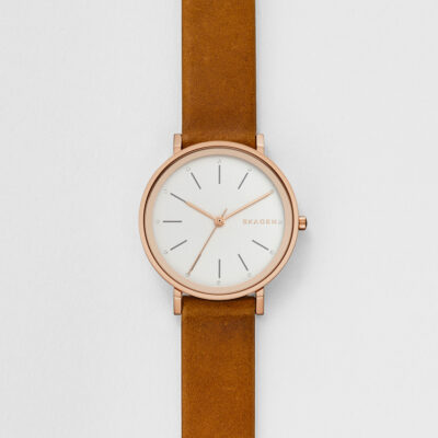 Skagen Women's Skagen Hald Brown Leather Strap Watch SKW2488 -