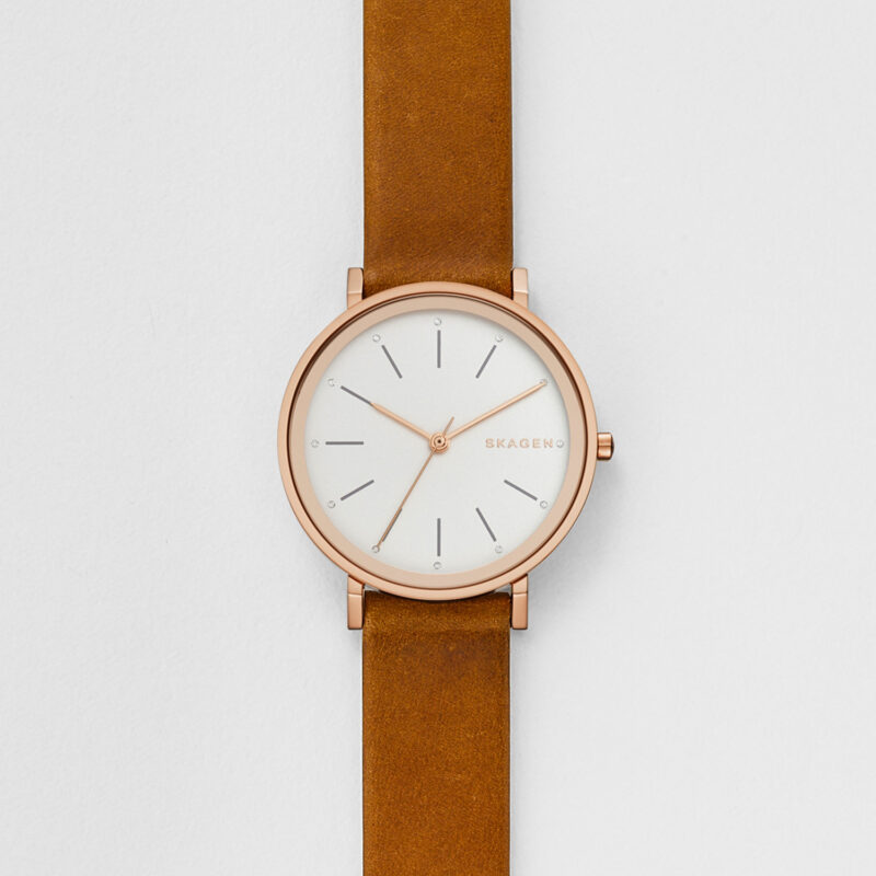 Skagen Women's Skagen Hald Brown Leather Strap Watch SKW2488 -