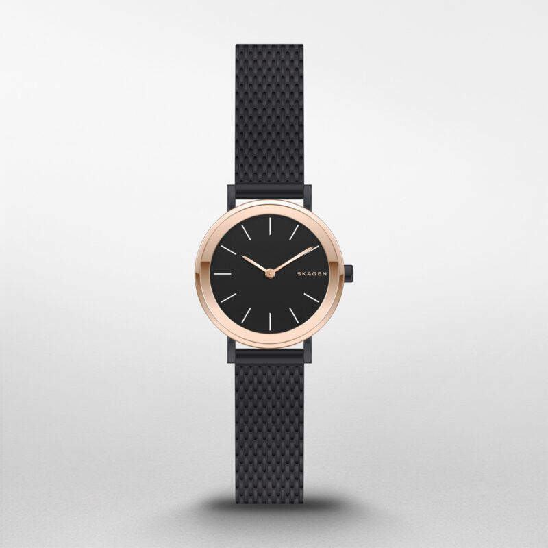Skagen Hald Black Dial Rose Gold Ladies Watch SKW2493Watch
