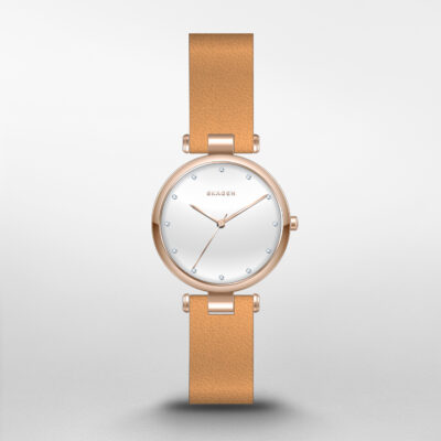 Skagen Tanja Silver Dial Brown Leather Ladies Watch SKW2514Watch