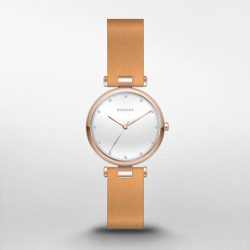 Skagen Tanja Silver Dial Brown Leather Ladies Watch SKW2514Watch