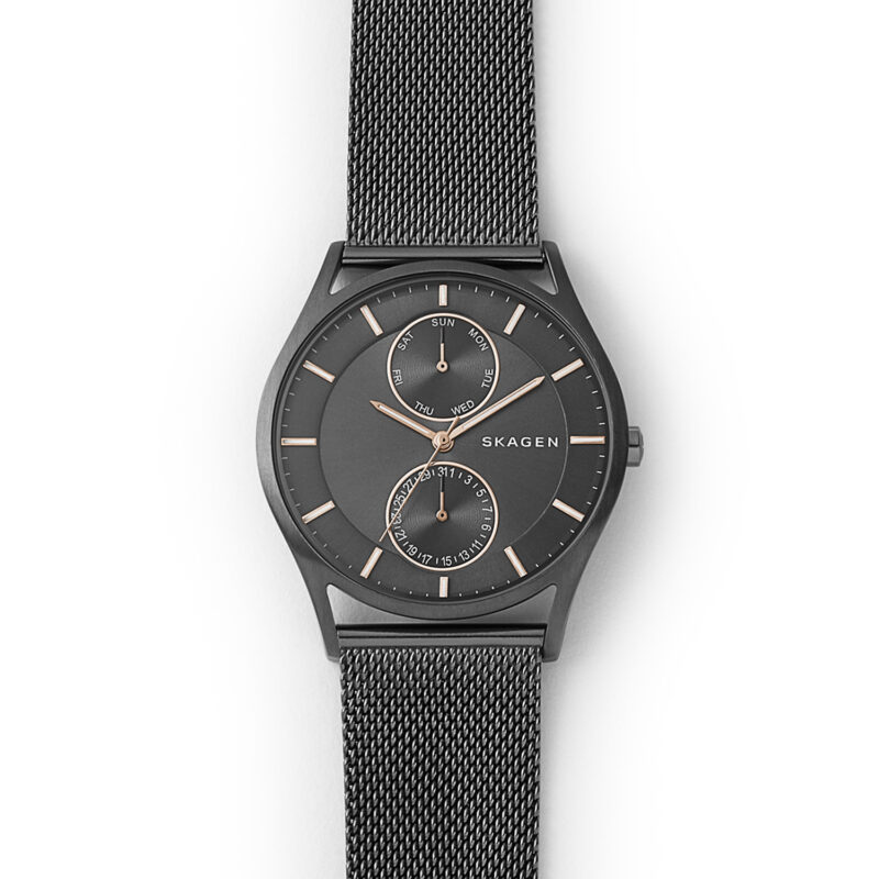 Fossil Holst Multifunction Charcoal Steel Mesh Multifunction Watch SKW6180