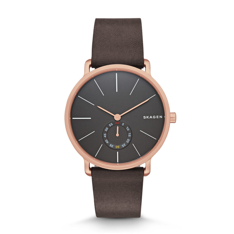 Men's Skagen Hagen Leather Strap 40mm Watch SKW6213