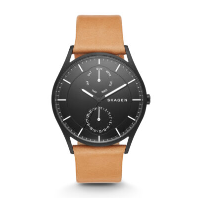Skagen Holst Multifunction Black Dial Brown Leather Men's Watch SKW6265