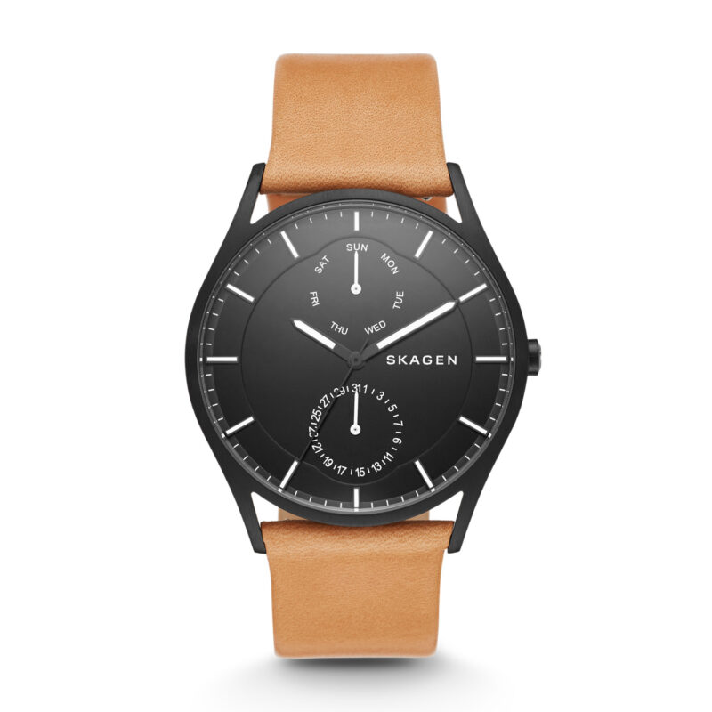 Skagen Holst Multifunction Black Dial Brown Leather Men's Watch SKW6265