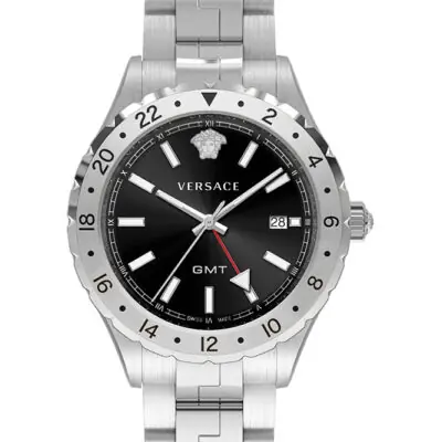 Versace Hellenyium GMT Black Dial Men's Watch V1102 0015 - Tia