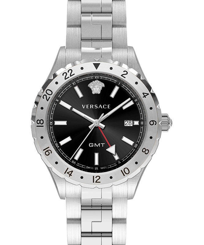 Versace Hellenyium GMT Black Dial Men's Watch V1102 0015