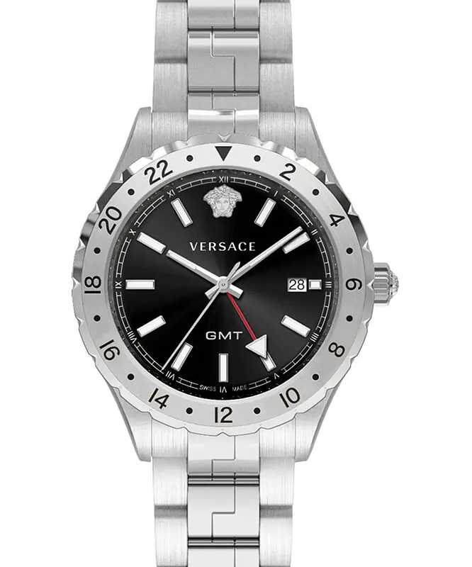 Versace Hellenyium GMT Black Dial Men's Watch V1102 0015 - Tia