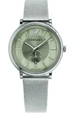 Versace V-Circle VBQ060017 Men's Quartz Watch Silver Steel Used ... - eBay - Tia