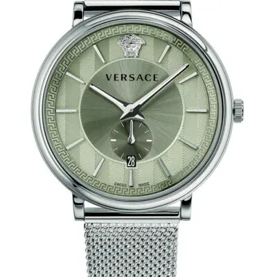 Versace V-Circle VBQ060017 Men's Quartz Watch Silver Steel Used ... - eBay - Tia