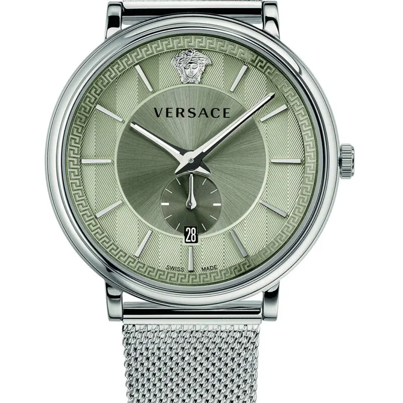 Versace V-Circle VBQ060017 Men's Quartz Watch Silver Steel Used ... - eBay - Tia