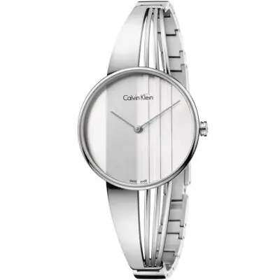 Calvin Klein Watch Women Silver Dial Stainless Steel Metal Strap Quartz Analog Two Hand Ck Drift K6S2N116 - Tia