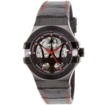 Maserati Watch Men Black Dial Leather Strap Automatic Movment Analog Three Hand Potenza R8821108008