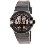 Maserati Watch Men Black Dial Leather Strap Automatic Movment Analog Three Hand Potenza R8821108008