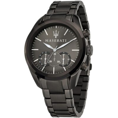 Maserati Watch Men Gray Dial Metal Stainless Steel Grey Strap Quartz Battery Analog Chronograph Traguardo R8873612002