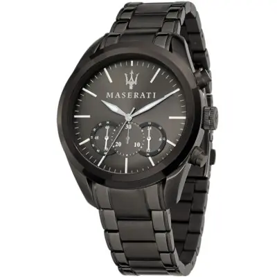 Maserati Watch Men Gray Dial Metal Stainless Steel Grey Strap Quartz Battery Analog Chronograph Traguardo R8873612002 - Tia
