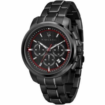 Maserati Watch Men Black Dial Metal Stainless Steel Strap Quartz Battery Analog Chronograph Successo R8873621014