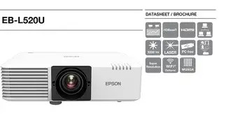 Epson 5200lm Wuxga 1920x1200 16:10 Laser 2usb 2vga 2hdmi Rs-232c Lan Wifioptional Miracastoptional Nobag White Install