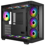 Mecer Graphite Curved Gaming Atx Case W/3 +1 Argb Fan (psu Excluded).