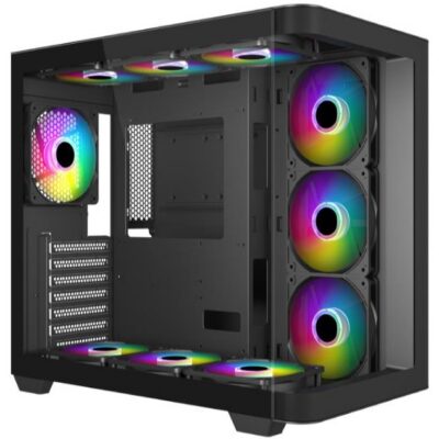 Mecer Graphite Curved Gaming Atx Case W/3 +1 Argb Fan (psu Excluded).