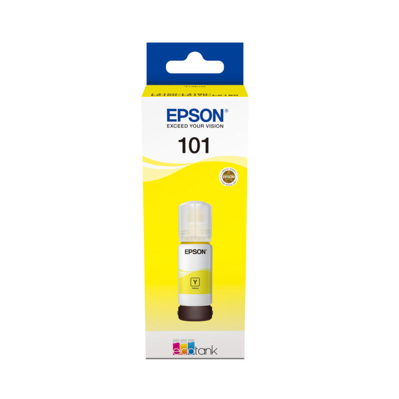 Epson 101 Ink Bottles Yellow 70ml EcoTank L4150/L4156/L4160/L4260/L6160/L6170/L6176/L6190/L6270/L6290/L6370 Epson 101 Ink Bottles Yellow 70ml EcoTank L4150/L4156/L4160/L4260/L6160/L6170/L6176/L6190/L6270/L6290/L6370