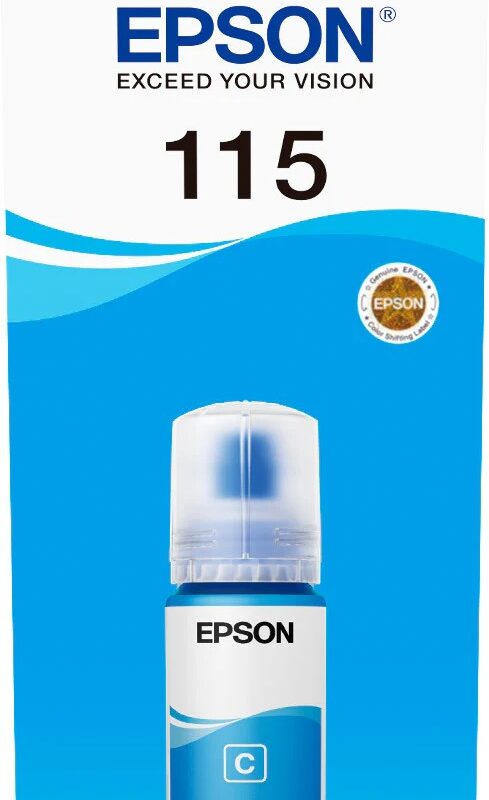 Epson 115 Ink Bottles Cyan 70ml EcoTank L8160 6200 Pages 2300 Photos