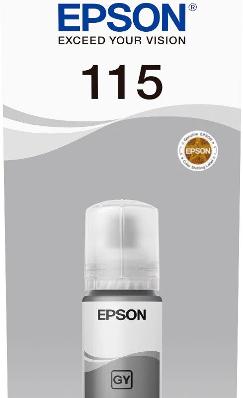 Epson 115 Ink Bottles Grey 70ml EcoTank L8160 6200 Pages 2300 Photos