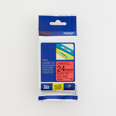 Brother 24MM Black On Red Laminated Tape