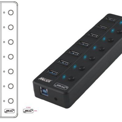 Mecer Usb 3.1/ 7 Port External Hub 5gbps W/adapter 5v_2a.